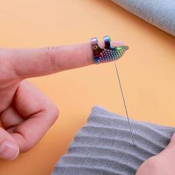 5 pçs kits de de dedais de costura de metal ajustável anéis dedal de costura protetor de dedo boné dedal de costura para acessórios de costura diy - Image 5