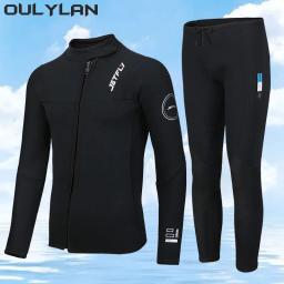 Terno de mergulho subaquático de neoprene Jaqueta de surf Calças de pesca submarina Fato aquecido Roupas Kitesurf, novo, 3mm, 2024 - Image 1