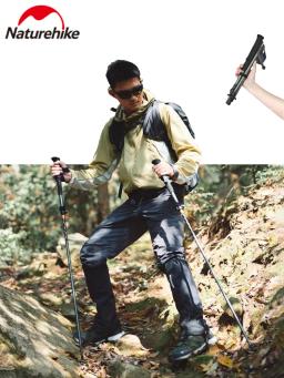 Naturehike-Ultraleve Trekking Poles, 5-Seção de fibra de carbono, Bastões telescópicos dobráveis, Bastão leve, Vara de caminhada, Vara de escalada - Image 1