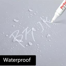 Marcador branco impermeável, tinta alcoólica, oleosa, pintura de pneus, canetas de grafite, caneta gel permanente para tecido, madeira, couro, 1,5mm - Image 2