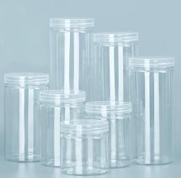 Garrafa De Embalagem De Plástico, garrafa De Selo Vazio Claro, Balde Circular, Jarra De Biscoito De Armazenamento, Latas Seladas De Grau Alimentício, Recipiente Tanque, 1Pc - Image 1