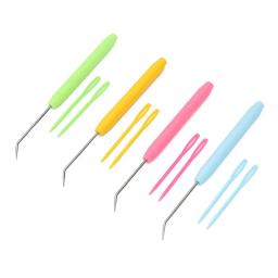 Knitting Crochet Hook Kit, Bent Hooks Acessórios, Picking Needle, Conjunto de agulhas de costura, Plástico, 2 Pcs - Image 1