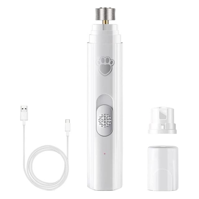 Aparador de Unhas com Luz LED para Pets - Elétrico, USB Recarregável, Polidor e 2 Velocidades.