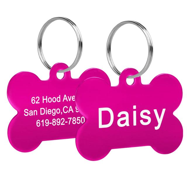 ID Tag Personalizado em Forma de Osso para Cães e Gatos - Gravura Contra Perda para Animais de Estimação Pequenos, Médios e Grandes