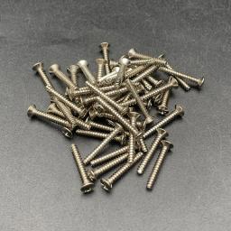 50 pces guitarra única bobina pickups altura ajustando parafusos 3x21mm parafuso de cauda plana para captador instalação preto/ouro/cromo - Image 5