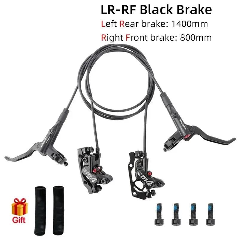 Meroca conjunto de freio hidráulico mtb de 4 pistões com capa protetora de silicone freio dianteiro e traseiro 800mm/1400mm freio a disco de bicicleta para mtb - Image 1