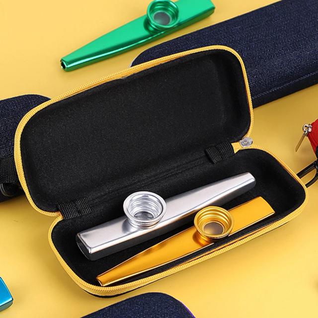 Kazoo de Metal com Saco de Armazenamento - Flauta para Iniciantes, Perfeita para Crianças e Amantes da Música
