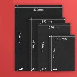 Papel de pintura de papel preto a4 a3 da aguarela 300g papel de desenho preto diy artesanato arte 50 folhas - Image 2