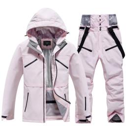 Nova moda masculina mulher inverno terno de esqui à prova de vento à prova dwindproof água snowboard jaqueta e calças roupas de neve feminino skiwear branco puro - Image 2
