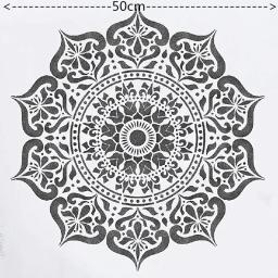 Diy artesanato mandala molde para pintura estênceis carimbado álbum de fotos cartão de papel em relevo em madeira, tecido, parede 50*50 cm tamanho - Image 5