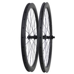 Conjuntos de rodas de freio a disco de carbono 700c cascalho rodas de bicicleta 45mm profundidade 28mm largura externa 36t sistema catraca roda de disco de fibra de carbono - Image 4