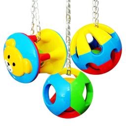 Papagaio mastigar brinquedo bola brinquedos para papagaios balanço gaiola pendurado cockatiel brinquedos pássaros brinquedo interativo suprimentos de pássaro - Image 5