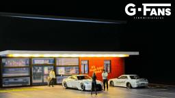 G fãs 1:64 modelos de diorama de carro com luz led miniaturas de estacionamento carro garagem diorama modelo diy nova caixa original - Image 3