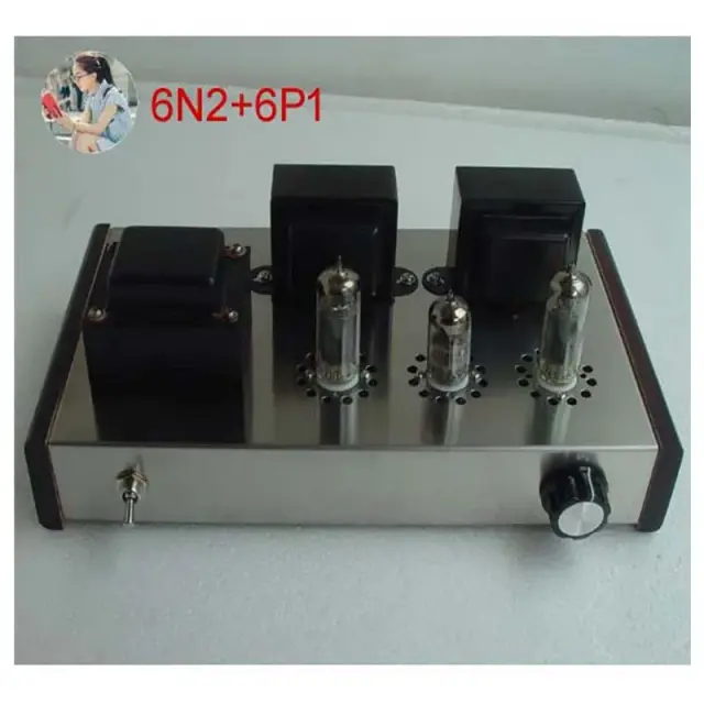 Amplificador de Tubo de Áudio DIY 6Z4 6N2 6P1 com Saída em Aço Inoxidável 2x4W para AC110V/220V