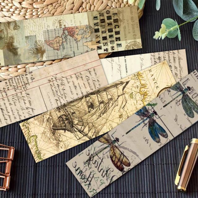 30 Marcadores de Arquivo Vintage para Páginas de Leitura: Cartões Retrô para Decorar Livros e Presentear Estudantes.