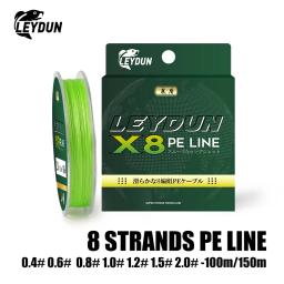 Leydun-Trançado Micro Fishing Lines, Linha Multifilament, Carp Fly Fishing Wire, trançado, suave, Japão, 8X Weave, 8 Strands, 150m - Image 1