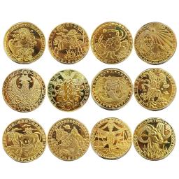 Colecionáveis Lucky Zodiac Lembrança Coin, Coleção Física Collectible, Metal Antique Home Decorações, 4cm - Image 1