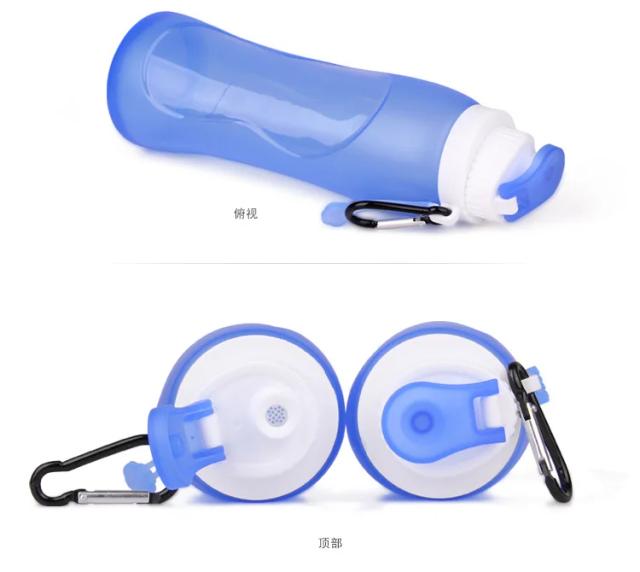 Garrafa de Água Dobrável de Silicone Portátil para Esportes 500ml - À Prova de Vazamentos