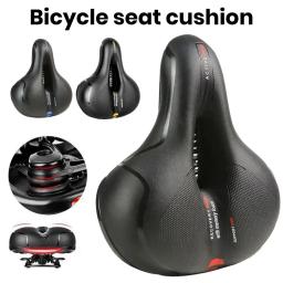 Confortável assento de bicicleta com almofada de espuma, absorção de choque, tira reflexiva, ampla bicicleta sela substituição - Image 1