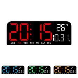 LED Despertador Digital com Tela Grande, Smart Desk Clock, Brilho Ajustável, Botão Sono, Grandes Dígitos, Moderno, Sala de estar - Image 2