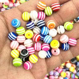 Contas de resina redondas com listra, cor sólida, 8mm/10mm/12mm, para fazer jóias, diy, diy, acessórios de vestuário - Image 1