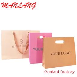 China Saco De Papel De Presente Com Seu Próprio Logotipo, Branco, Luxo Impresso, Custom Die Cut Design, Sacos De Papel De Compras De Varejo, Fabricantes - Image 1