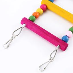 Multicolor Madeira Suspensão Escalada Escada Brinquedos, 12 Passo Escadas, Ponte Colorida, Swing para Pássaros, Papagaio, Periquito, Calopsita, Budgie - Image 5