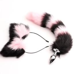 40cm raposa cauda anal plug sexy pelúcia orelhas de gato headbands conjunto butt plug cauda erótico cosplay brinquedos sexuais para mulheres masturbação anal - Image 2
