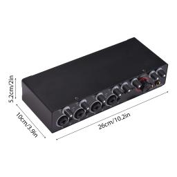 Interface de áudio livre para gravação USB, fonte de alimentação fantasma, placa de som 4 em 4 saídas, 24 bits, 192kHz, 48V - Image 4