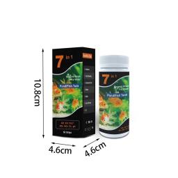 Fish Tank Water Test Strips Kit, aquário tropical, lagoa, teste PH, 7 em 1 - Image 6