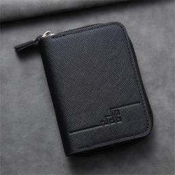 Porta-cartão de couro PU masculino, bolsa de crédito, carteira com zíper, moda, novo, 2023 - Image 1