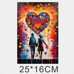 Graffiti Ferro Em Forma de Coração Adesivo, Impermeável, Adequado para Vestuário Canvas Bag T-shirt, DIY Jacket com capuz, Cinza Dtf Adesivo - Image 2