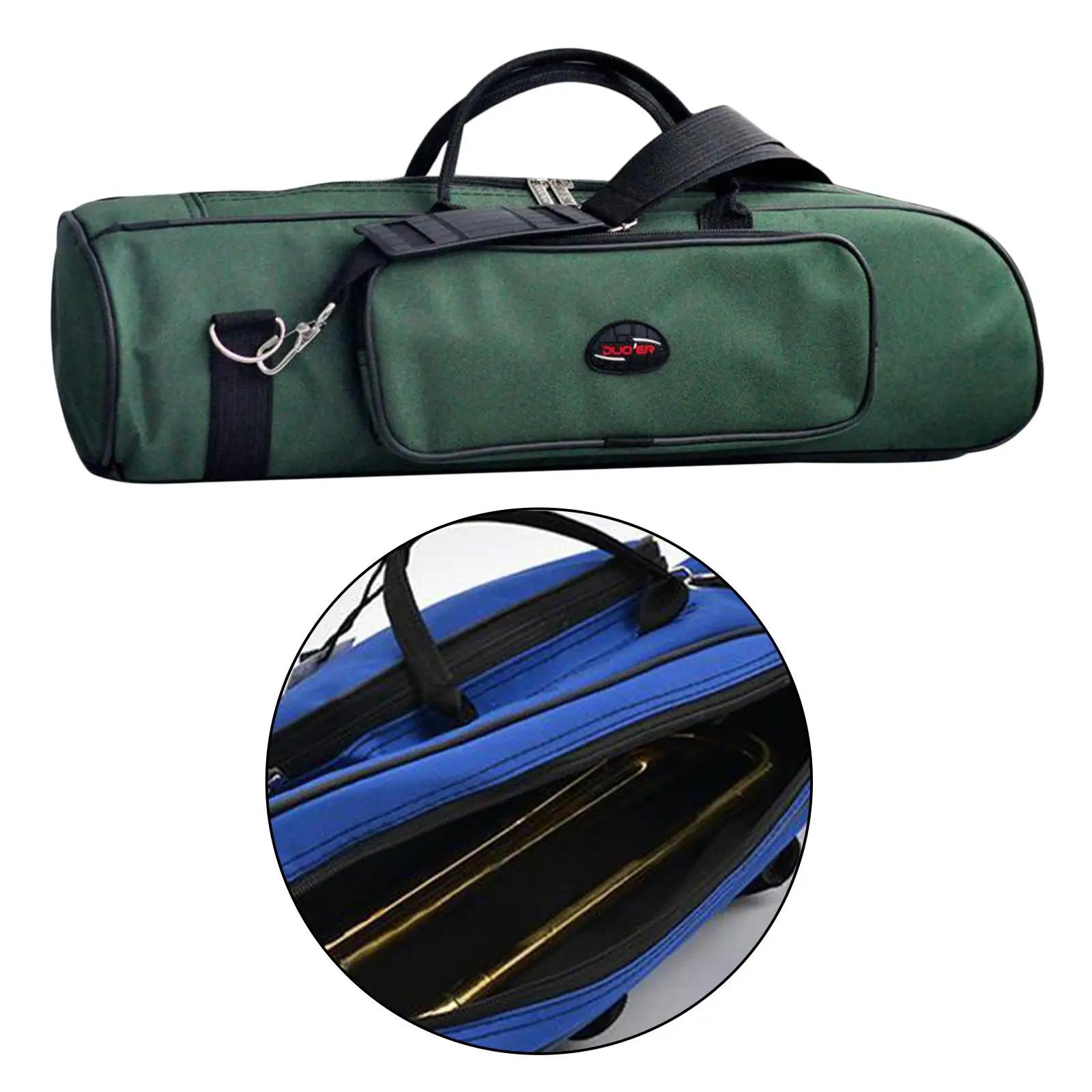 Leve instrumento de sopro trompete chifre carregando Gig Case, pano Oxford, resistente à água Zipper, acolchoado sacos de ombro ajustáveis - Image 1