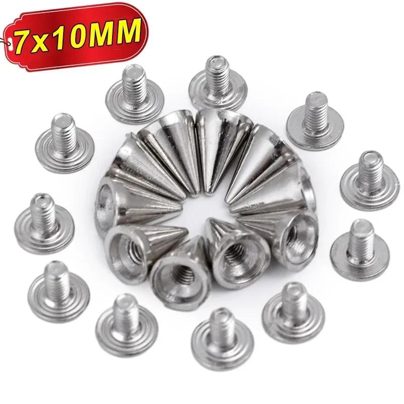 500-10 pçs rebites de cone redondo picos de metal parafuso studs diy artesanato de couro rebites de vestuário decoração roupas sapatos acessórios - Image 1