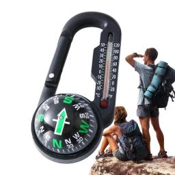 Outdoor militar mosquetão bússola, Survival Gear, Camping, Caminhadas, Geological, Metal Tool - Image 1