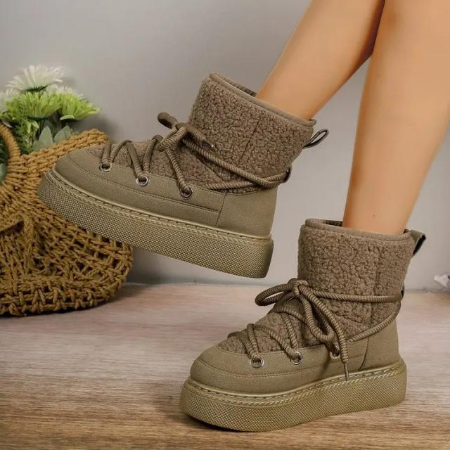 Botas Femininas Meio Cano Solado Grosso Quentes Inverno