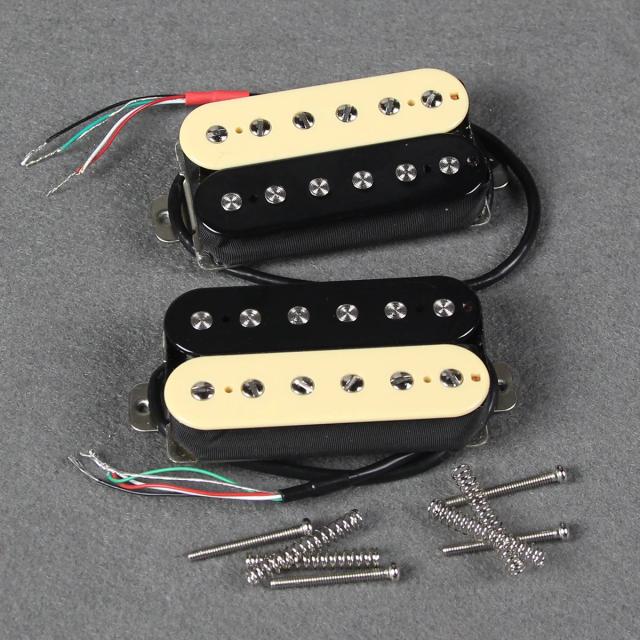 Captadores Humbucker de Cerâmica Fleor para Guitarra Elétrica - 2 Peças para Ponte e Pescoço com 4 Fios