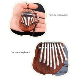 Mini 8 teclas kalimba percussão instrumento musical leve mogno polegar dedo piano elementos de música portátil - Image 4