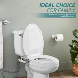Bidé Self-Cleaning Saniet Seat Fixação, Ultra-fino, Não elétrico, Bicos Duplos, Frontal, Lavagem Traseira, Água Fria, Higiene Pessoal - Image 6