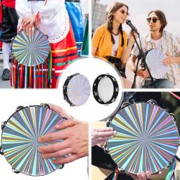 Dupla linha bateria para adultos, pandeiro colorido, estilo pirulito, música tambor, instrumentos de percussão, presentes profissionais, novo, 8" - Image 4