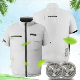 Colete Cooling Wearable para trabalho de alta temperatura, ar condicionado, roupas de caminhada, colete de pesca, novo, 2 ventiladores - Image 2