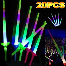 20 pçs retrátil led luz piscando brilho varinhas brinquedos led decorar colorido seguro festa de casamento decoração - Image 1