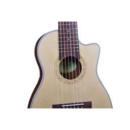 Guitalele-Mini guitarra elétrica com Spruce para viagem, guitarra acústica, 6 cordas, cavaquinho acústico, Mini, 30 polegadas - Image 4