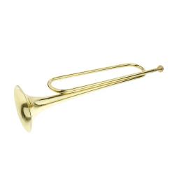 Retro exército cavalaria trompete, corneta chifre, bronze instrumento, bandeira, luvas - Image 1