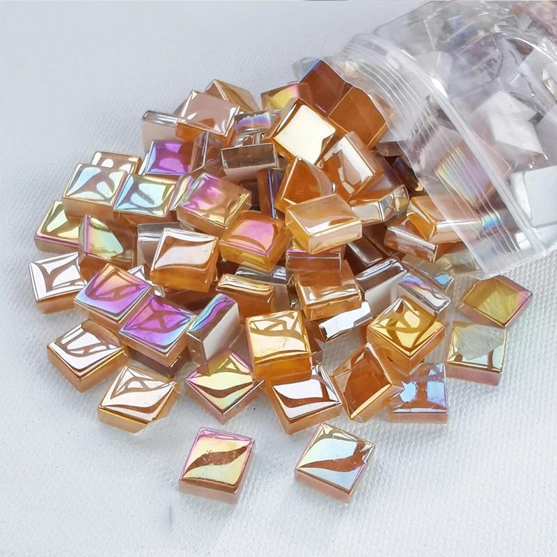 Mosaico de vidro quadrado para crianças, AB Color, Crystal Craft, DIY Criando Acessórios, Cubo 1x1cm, 100 g - Image 1