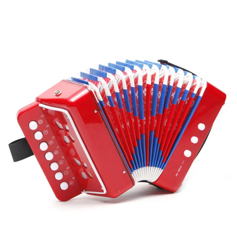 Instrumento Musical Pequeno Acordeão, 7 Chaves, 2 Baixo, Educacional, Natal, Presente de Aniversário, Crianças, Iniciantes - Image 1