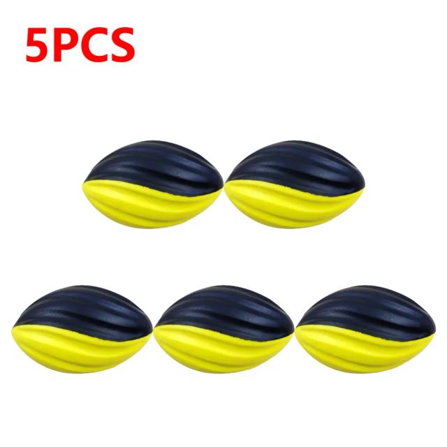 Bola de Rugby Espiral Slow Rebound para Treinamento de Equipes - Brinquedo Sólido Reutilizável de 5 polegadas, Disponível em 1 a 5 Unidades