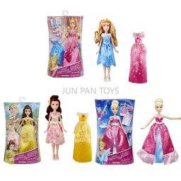 Disney princesa aurora estilos de aniversário moda boneca revelar cinderela belle chá festa estilos brinquedo figura ação presente aniversário do miúdo - Image 1