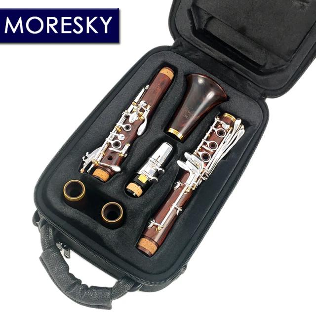 MORESKY Clarinete Profissional Cocobolo Bb Madeira Banhado a Prata 18 Teclas