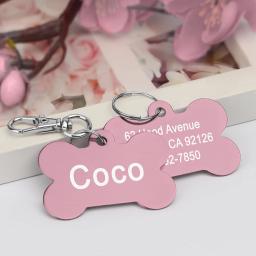 Etiquetas de nome do animal de estimação anti-perdido para o gato pequeno do cão grande etiqueta personalizada da identificação dos gatos dos cães - Image 5
